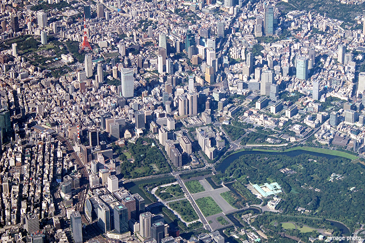 千代田区皇居周辺空撮イメージ｜番町パークハウス